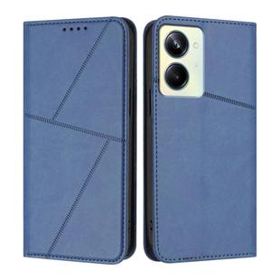 For Realme 10 Pro Strong Magnetic Frosted Flip Leather Phone Case(Royal Blue)