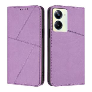 For Realme 10 Pro Strong Magnetic Frosted Flip Leather Phone Case(Light Purple)
