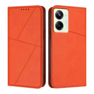 For Realme 10 Pro Strong Magnetic Frosted Flip Leather Phone Case(Orange)