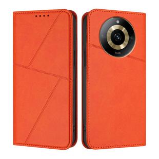 For Realme Narzo 60 Strong Magnetic Frosted Flip Leather Phone Case(Orange)
