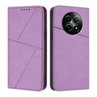For Realme 12 5G Strong Magnetic Frosted Flip Leather Phone Case(Light Purple)