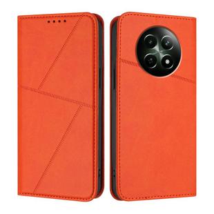 For Realme 12 5G Strong Magnetic Frosted Flip Leather Phone Case(Orange)