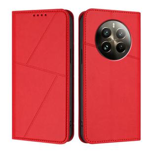 For Realme 12 Pro Strong Magnetic Frosted Flip Leather Phone Case(Red)