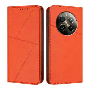 For Realme 12 Pro Strong Magnetic Frosted Flip Leather Phone Case(Orange)
