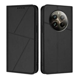 For Realme 12 Pro Strong Magnetic Frosted Flip Leather Phone Case(Black)