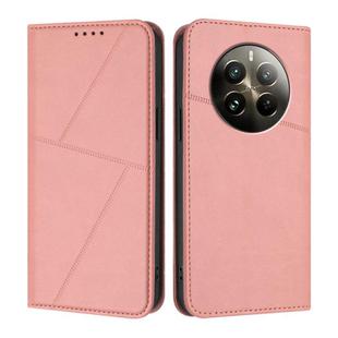For Realme 12 Pro+ Strong Magnetic Frosted Flip Leather Phone Case(Pink)
