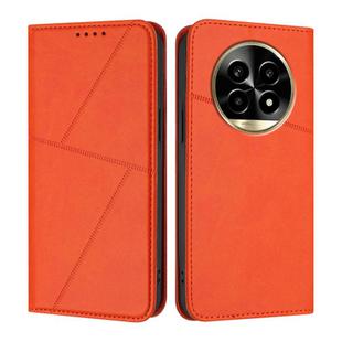 For Realme 13 Pro Strong Magnetic Frosted Flip Leather Phone Case(Orange)