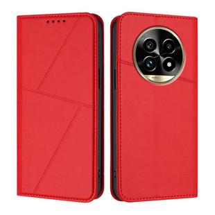 For Realme 13 Pro+ Strong Magnetic Frosted Flip Leather Phone Case(Red)