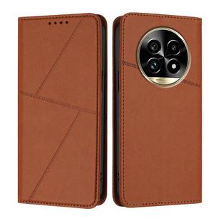 For Realme 13 Pro+ Strong Magnetic Frosted Flip Leather Phone Case(Coffee Color)