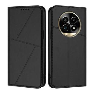 For Realme 13 Pro+ Strong Magnetic Frosted Flip Leather Phone Case(Black)