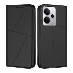 For Realme 14 5G Strong Magnetic Frosted Flip Leather Phone Case(Black)