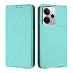 For Realme 14 5G Strong Magnetic Frosted Flip Leather Phone Case(Light Blue)