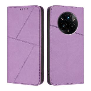For Realme 14 Pro+ Strong Magnetic Frosted Flip Leather Phone Case(Light Purple)
