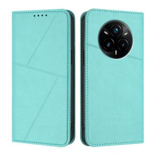 For Realme 14 Pro+ Strong Magnetic Frosted Flip Leather Phone Case(Light Blue)
