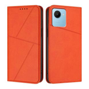 For Realme C30 Strong Magnetic Frosted Flip Leather Phone Case(Orange)