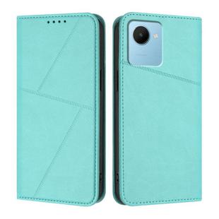 For Realme C30 Strong Magnetic Frosted Flip Leather Phone Case(Light Blue)