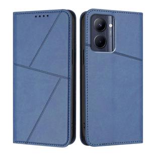 For Realme C33 Strong Magnetic Frosted Flip Leather Phone Case(Royal Blue)