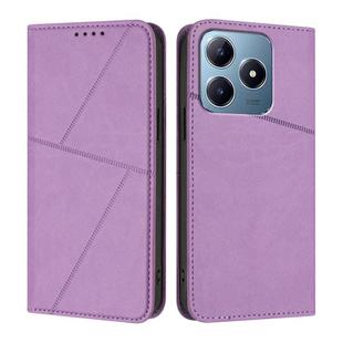 For Realme C63 4G Strong Magnetic Frosted Flip Leather Phone Case(Light Purple)