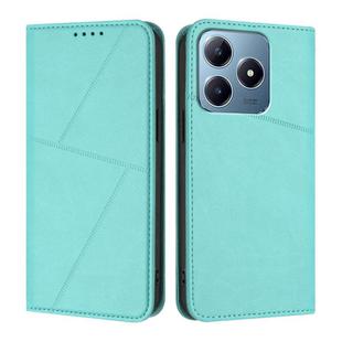 For Realme C63 4G Strong Magnetic Frosted Flip Leather Phone Case(Light Blue)