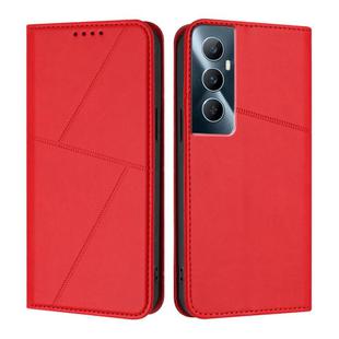 For Realme C65 4G Strong Magnetic Frosted Flip Leather Phone Case(Red)