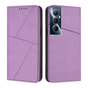 For Realme C65 4G Strong Magnetic Frosted Flip Leather Phone Case(Light Purple)