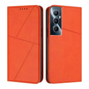 For Realme C65 4G Strong Magnetic Frosted Flip Leather Phone Case(Orange)