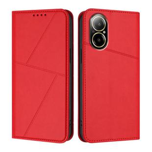 For Realme C67 4G Strong Magnetic Frosted Flip Leather Phone Case(Red)
