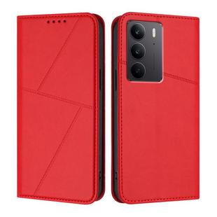 For Realme C75 4G Strong Magnetic Frosted Flip Leather Phone Case(Red)