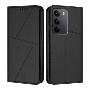 For Realme C75 4G Strong Magnetic Frosted Flip Leather Phone Case(Black)