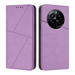 For Realme GT5 Pro Strong Magnetic Frosted Flip Leather Phone Case(Light Purple)
