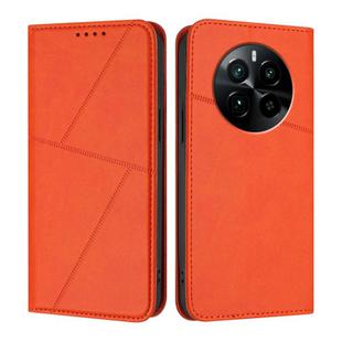 For Realme GT5 Pro Strong Magnetic Frosted Flip Leather Phone Case(Orange)