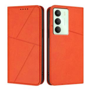 For Realme 14x Strong Magnetic Frosted Flip Leather Phone Case(Orange)