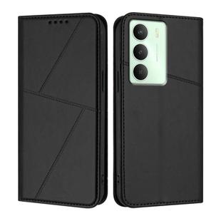 For Realme 14x Strong Magnetic Frosted Flip Leather Phone Case(Black)