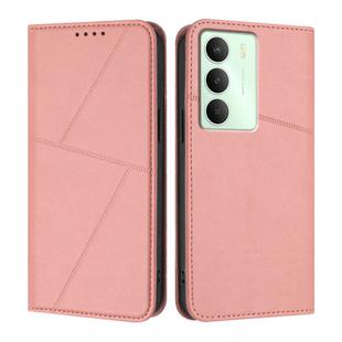 For Realme 14x Strong Magnetic Frosted Flip Leather Phone Case(Pink)