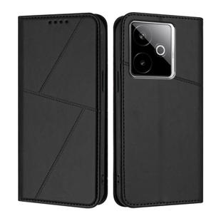For Realme GT 7 5G India Strong Magnetic Frosted Flip Leather Phone Case(Black)