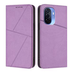 For Huawei Enjoy 50 Strong Magnetic Frosted Flip Leather Phone Case(Light Purple)