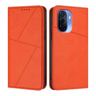 For Huawei Enjoy 50 Strong Magnetic Frosted Flip Leather Phone Case(Orange)