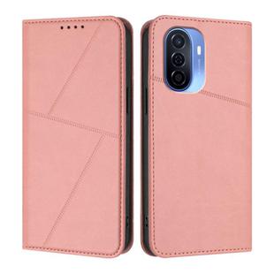 For Huawei Enjoy 50 Strong Magnetic Frosted Flip Leather Phone Case(Pink)