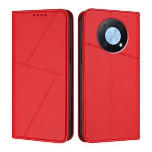For Huawei Enjoy 50 Pro Strong Magnetic Frosted Flip Leather Phone Case(Red)