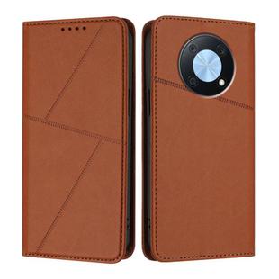 For Huawei Enjoy 50 Pro Strong Magnetic Frosted Flip Leather Phone Case(Coffee Color)