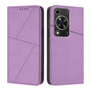 For Huawei Enjoy 70 / nova Y72 Strong Magnetic Frosted Flip Leather Phone Case(Light Purple)