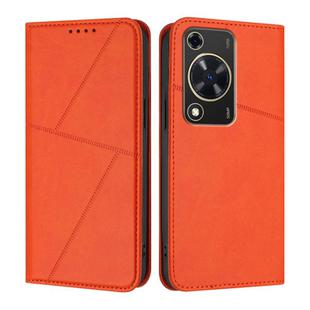 For Huawei Enjoy 70 / nova Y72 Strong Magnetic Frosted Flip Leather Phone Case(Orange)