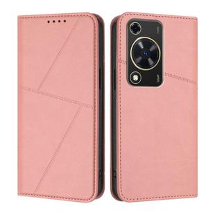 For Huawei Enjoy 70 / nova Y72 Strong Magnetic Frosted Flip Leather Phone Case(Pink)