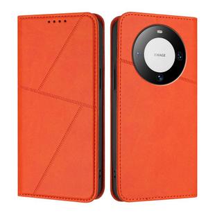 For Huawei Mate 60 Strong Magnetic Frosted Flip Leather Phone Case(Orange)