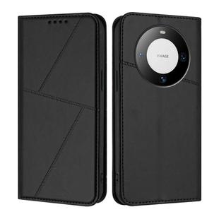 For Huawei Mate 60 Strong Magnetic Frosted Flip Leather Phone Case(Black)