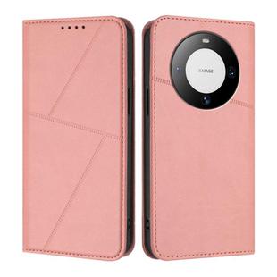 For Huawei Mate 60 Strong Magnetic Frosted Flip Leather Phone Case(Pink)