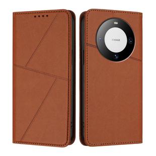 For Huawei Mate 60 Pro / Mate 60 Pro+ Strong Magnetic Frosted Flip Leather Phone Case(Coffee Color)