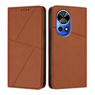 For Huawei nova 12 Pro / nova 12 Ultra Strong Magnetic Frosted Flip Leather Phone Case(Coffee Color)
