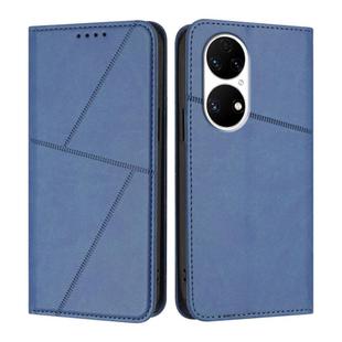 For Huawei P50 Strong Magnetic Frosted Flip Leather Phone Case(Royal Blue)