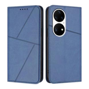 For Huawei P50 Pro Strong Magnetic Frosted Flip Leather Phone Case(Royal Blue)